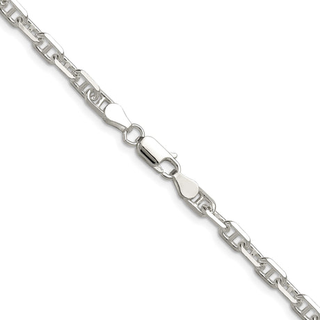 925 White Gold 4.75 mm Polished Chain Necklace alternate angle