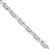925 White Gold 4.75 mm Polished Chain Necklace detail view