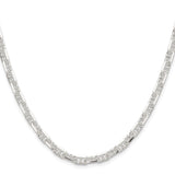 925 White Gold 5.5 mm Polished Chain Necklace