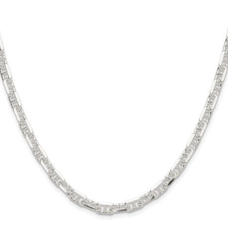 925 White Gold 5.5 mm Polished Chain Necklace