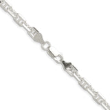925 White Gold 5.5 mm Polished Chain Necklace alternate angle