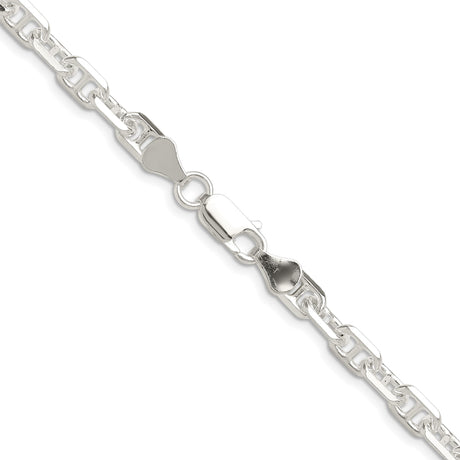 925 White Gold 5.5 mm Polished Chain Necklace alternate angle