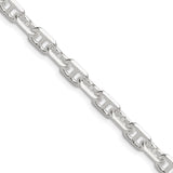 925 White Gold 5.5 mm Polished Chain Necklace detail view