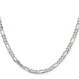 925 White Gold 4.5 mm Figaro Chain Necklace, Polished