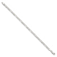 925 White Gold 4.5 mm Figaro Chain Anklet, Polished