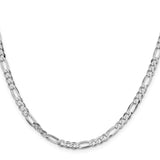 925 White Gold 4.5 mm Figaro Chain Necklace, Polished