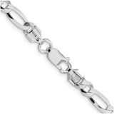 925 White Gold 5.5 mm Figaro Chain Necklace, Polished alternate angle