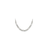 925 White Gold 7.5 mm Figaro Chain Necklace, Polished