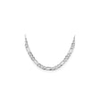 925 White Gold 7.5 mm Figaro Chain Necklace, Polished