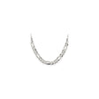 925 White Gold 8.5 mm Figaro Chain Necklace, Polished