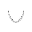 925 White Gold 8.5 mm Figaro Chain Necklace, Polished