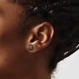 Sterling Silver Stud Earrings with Brown Shell Pearls, Polished Minimalist Style for Women