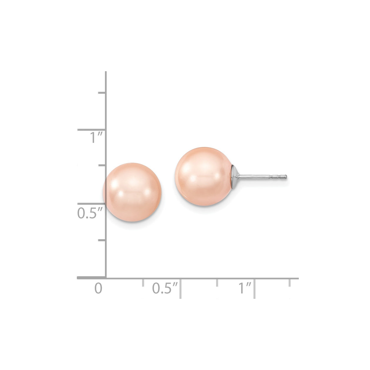 Sterling Silver Stud Earrings with Pink Shell Pearls, Minimalist Feminine Design
