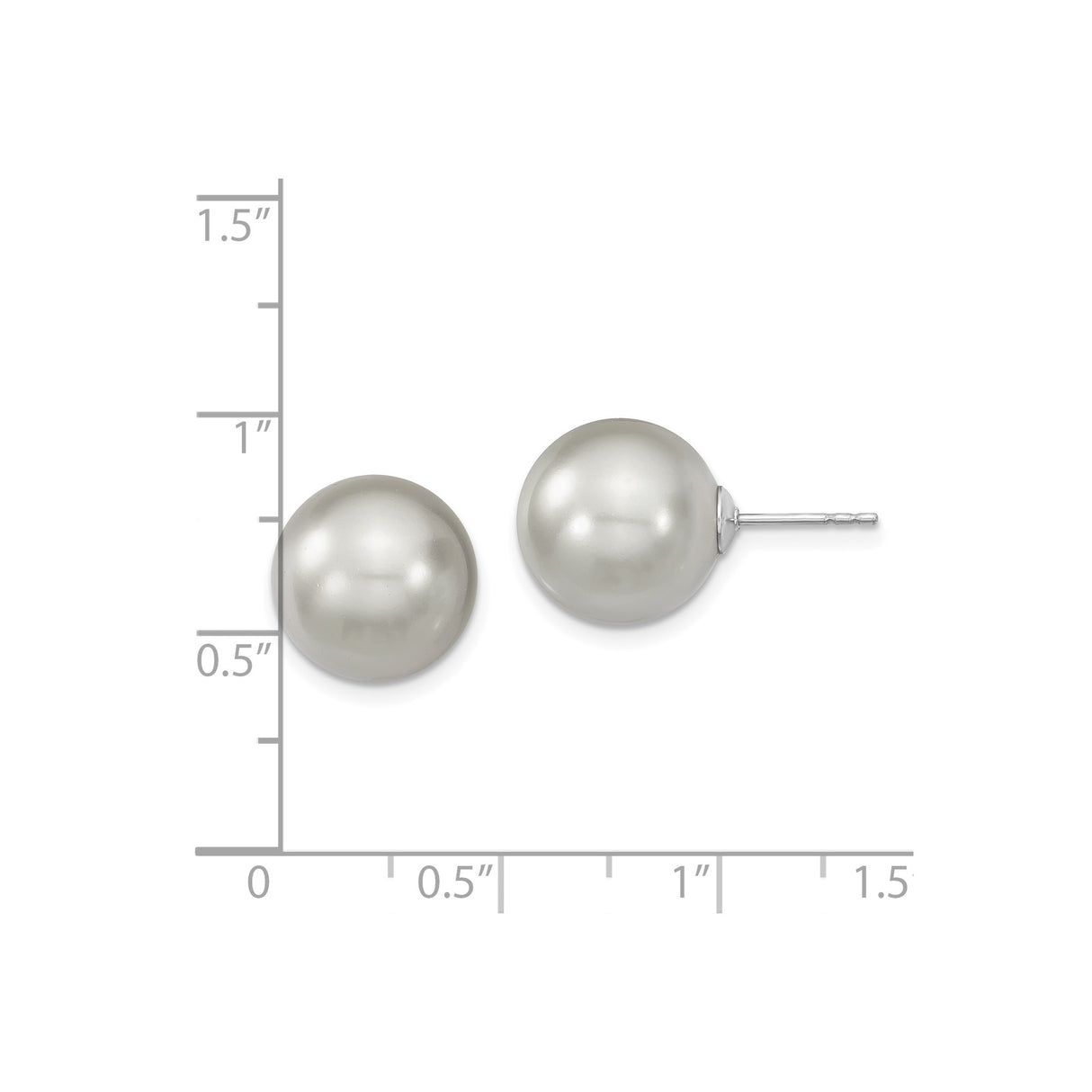 Sterling Silver Stud Earrings with White Shell Pearls, Classic Minimalist Design for Women