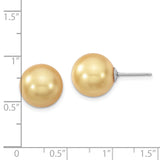 Sterling Silver Pearl Stud Earrings With Golden Shell Pearls