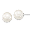 Sterling Silver Stud Earrings for Women with White Round Shell Pearls, Classic Pearl Studs Featuring Secure Posts, Elegant Jewelry for Bridal, Formal, or Everyday Wear with Timeless Design