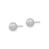 Sterling Silver Ball Stud Earrings with Shell, Classic Minimalist Design for Women and Men