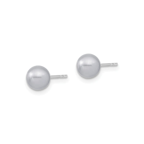 Sterling Silver Ball Stud Earrings with Shell, Classic Minimalist Design for Women and Men