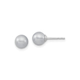 Sterling Silver Ball Stud Earrings with Shell, Classic Minimalist Design for Women and Men