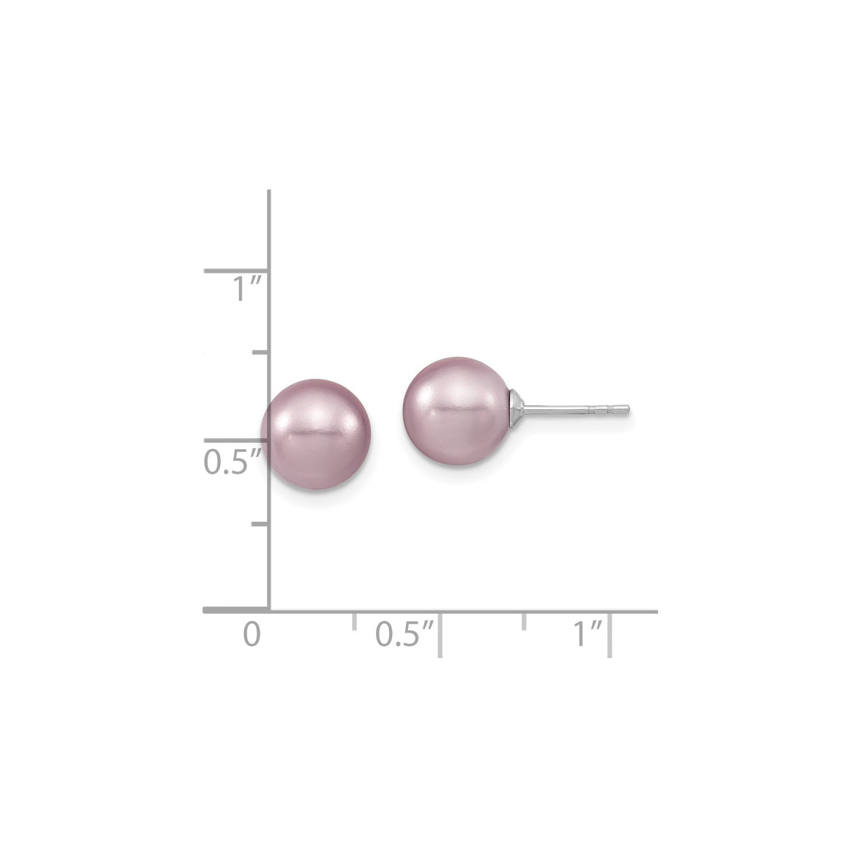 Sterling Silver Stud Earrings with Pink Shell Pearls, Classic Minimalist Style for Women