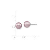 Sterling Silver Stud Earrings with Pink Shell Pearls, Classic Minimalist Style for Women