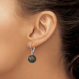Sterling Silver Drop Earrings with Dark Brown Shell Beads, Minimalist Evening Style for Women