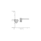 Sterling Silver Heart Shaped Stud Earrings with Cubic Zirconia Pavé Design