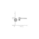Sterling Silver Stud Earrings with Round Bezel Set Cluster Cubic Zirconia in Pavé Setting