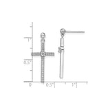 Sterling Silver Cross Pendant and Earrings Set with Cubic Zirconia, Faith-Inspired Jewelry