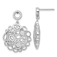 Sterling Silver Dangle Earrings with Cubic Zirconia, Openwork Geometric Filigree Design