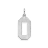Sterling Silver Pendant, Number 0 Octagonal Cut-Out Charm with Polished Finish