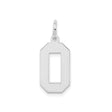 Sterling Silver Pendant, Number 0 Octagonal Cut-Out Charm with Polished Finish