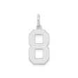 Sterling Silver Number 8 Pendant Charm, Bold Cutout Block Design, Unisex Numeric Jewelry