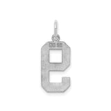 Sterling Silver Number 9 Pendant Charm, Bold Block Numeral Design, Unisex Jewelry