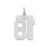 Sterling Silver Number 18 Pendant with Polished Finish, Bold Block Numerals