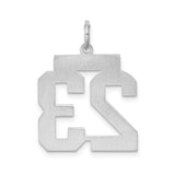 Sterling Silver Number 23 Pendant, Bold Sports Style Charm for Men or Women