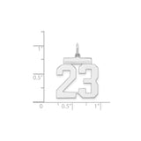 Sterling Silver Number 23 Pendant, Bold Sports Style Charm for Men or Women