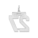 Sterling Silver Number 27 Pendant, Bold Font Design, Sports or Numerology Charm