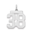 Sterling Silver Number 38 Pendant, Bold Block Sports Charm, Unisex Jersey-Inspired Jewelry