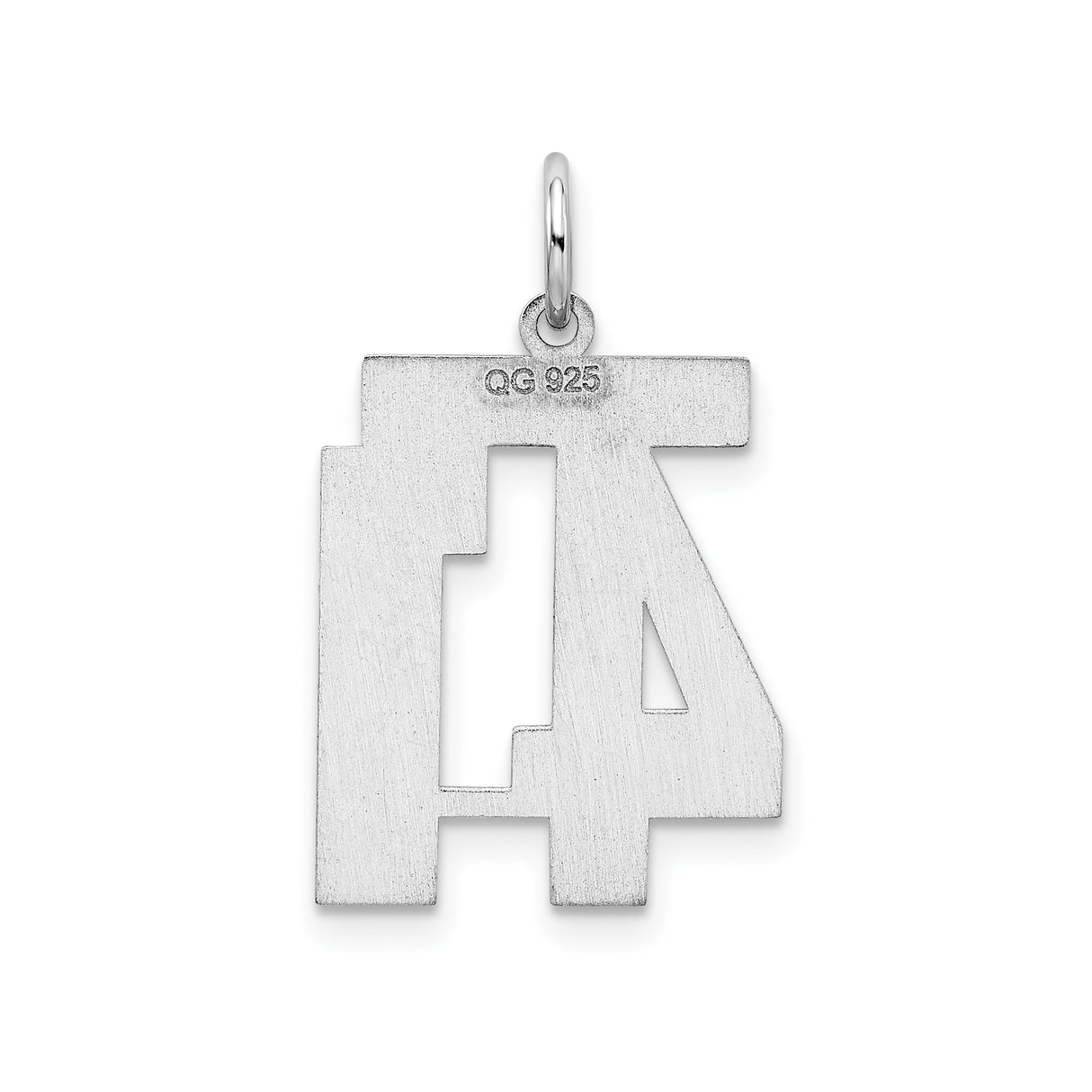 Sterling Silver Number 41 Pendant, Bold Block Jersey Number Charm, Unisex Sports Jewelry