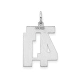 Sterling Silver Number 41 Pendant, Bold Block Jersey Number Charm, Unisex Sports Jewelry