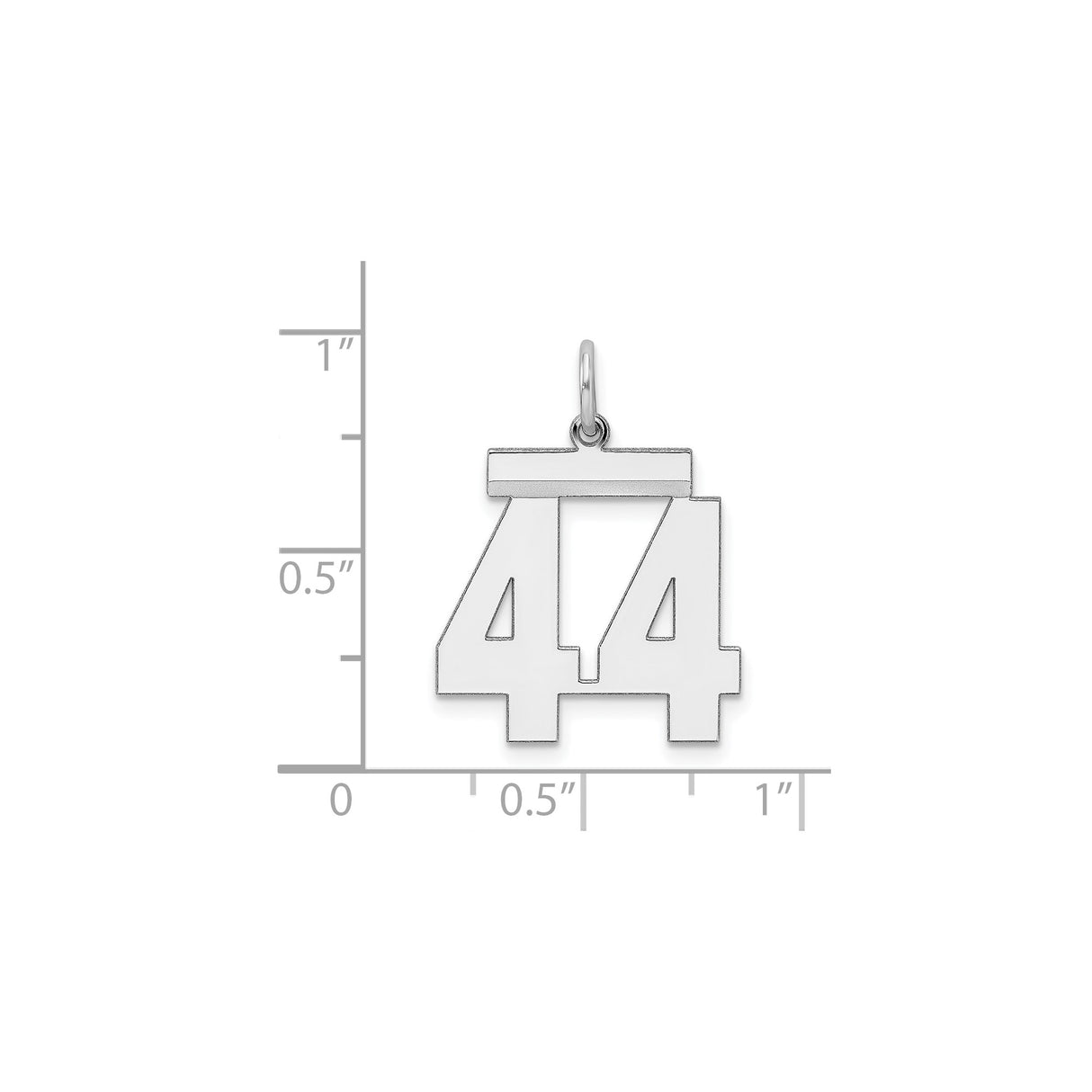 Sterling Silver Number 44 Pendant Charm, Sports Jewelry, Team Loyalty