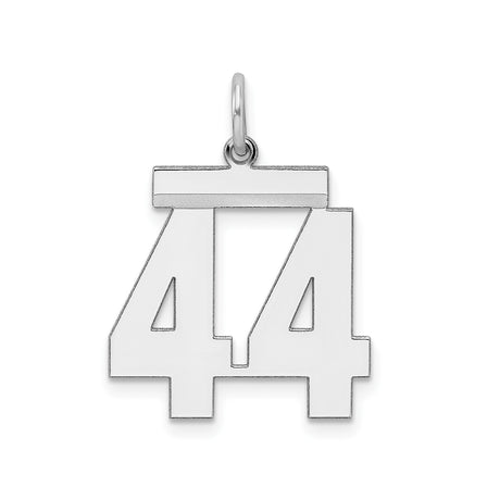 Sterling Silver Number 44 Pendant Charm, Sports Jewelry, Team Loyalty