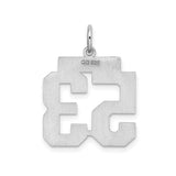 Medium Polished Number 53 Charm Pendant in Real 925 Sterling Silver