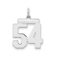 Sterling Silver Number 54 Pendant, Bold Block Digits, Sports Jewelry for Athletes