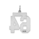 Sterling Silver Pendant, Number 64 Sports Jersey Charm, Unisex Athlete Jewelry