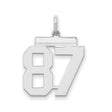 Sterling Silver Number 87 Pendant, Bold Sports Jewelry for Men or Unisex Wear
