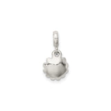 Sterling Silver Evil Eye Flower Pendant with Blue Enamel and Cubic Zirconia