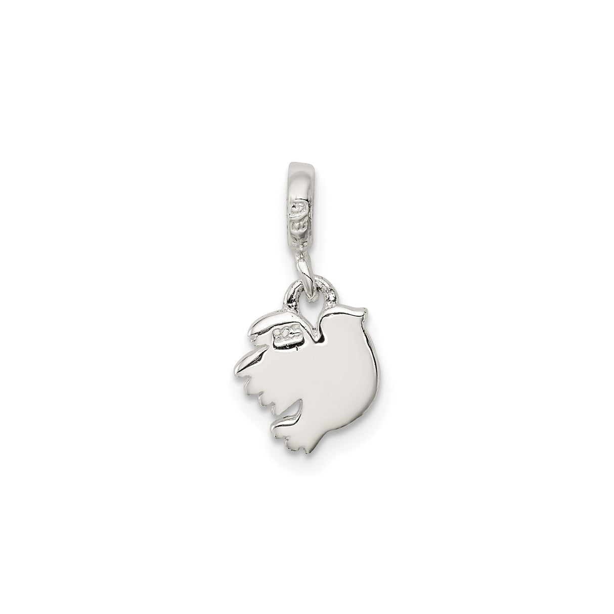 Sterling Silver Dove Pendant with Polished Flying Dove Symbol of Peace and Faith