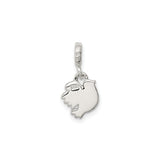 Sterling Silver Dove Pendant with Polished Flying Dove Symbol of Peace and Faith